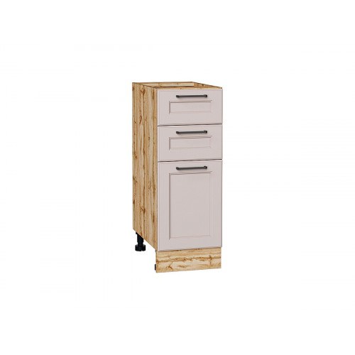 816*300*484 Шкаф нижний с 3-мя ящиками Барселона Кашемир/Дуб Вотан