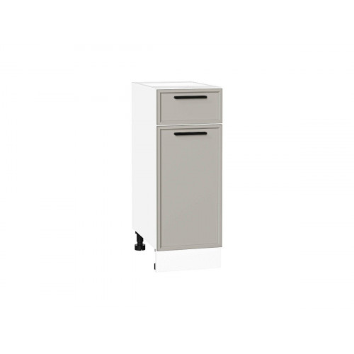 816*300* Шкаф нижний с 1-ой дверцей и ящиком Фрейм Grey Silk / Белый