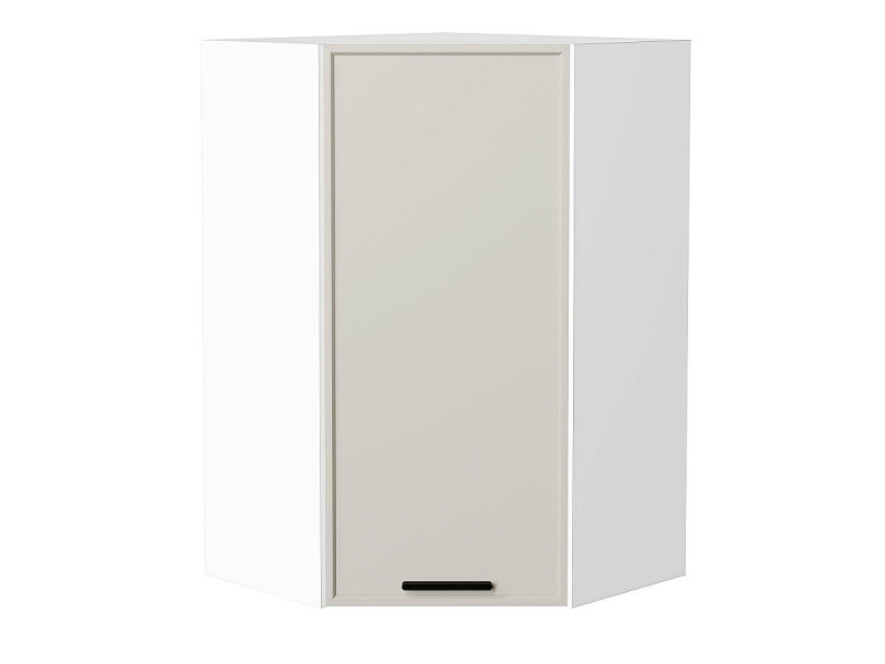 920*600*600 Шкаф верхний угловой Фрейм Cream Silk / Белый