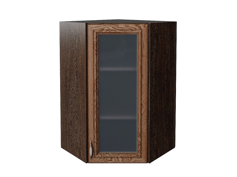 920*600*600 Шкаф верхний угловой остекленный Шале Brown Dreamline Graphite