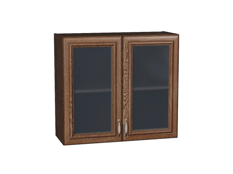 716*800* Шкаф верхний с 2-мя остекленными дверцами Шале Brown Dreamline Graphite