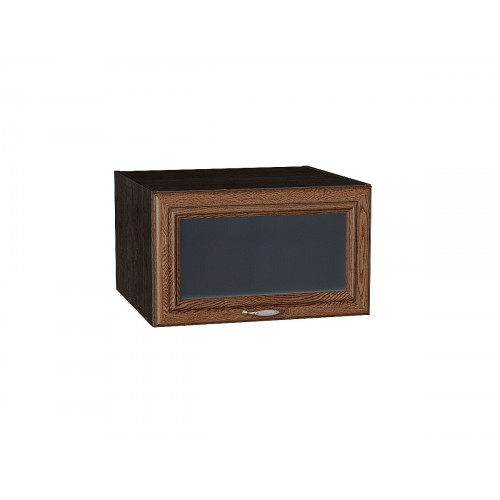 358*600* Шкаф верхний горизонтальный остекленный глубокий Шале Brown Dreamline Graphite