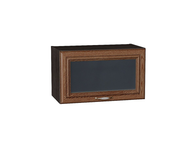 358*600* Шкаф верхний горизонтальный остекленный Шале Brown Dreamline Graphite